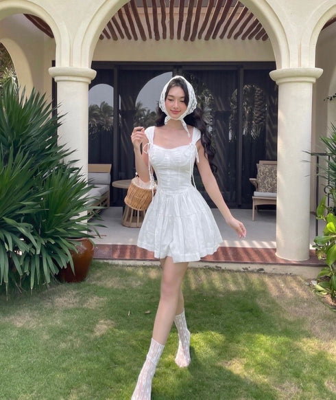 Embroidered Sleeveless Mini Dresses